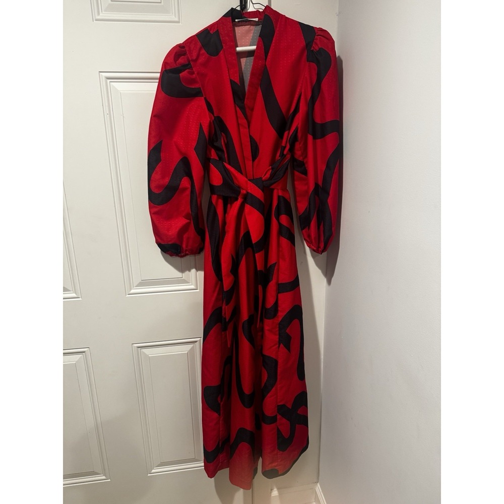 Vintage The‎ Whitney Shop Women's Red Black Robe Chunky Belt 70s Sz Xs/s Artsy